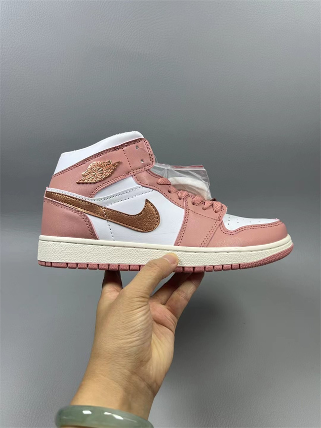 Women's Running Weapon Air Jordan 1 Pink/White Shoes 0464 Women's Running Weapon Air Jordan 1 Pink/White Shoes 0464